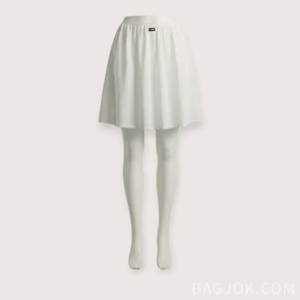 미우미우 스캘럽 헴 린넨 블렌드 미니 스커트_대표이미지