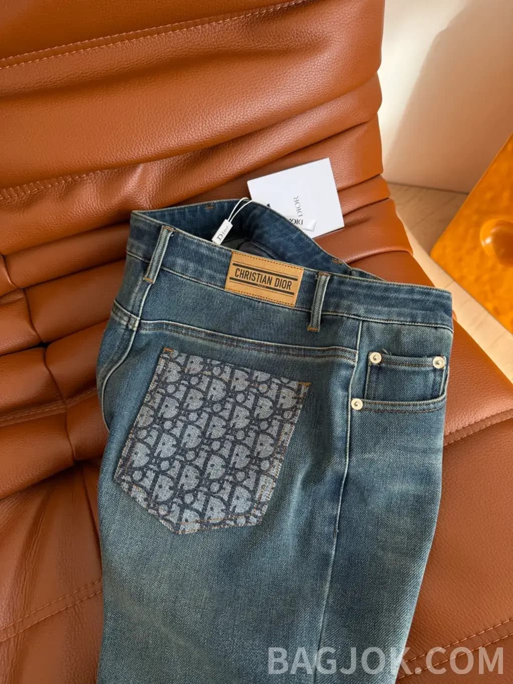 디올 디올 오블리크 패턴 와이드 데님 팬츠 상세 이미지