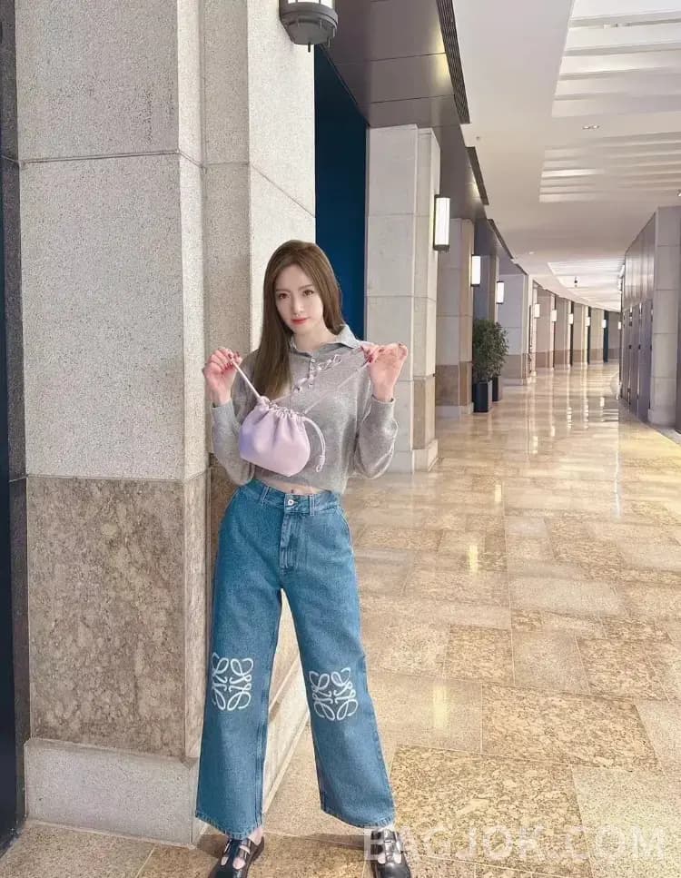 로에베 로에베 아나그램 자수 와이드 데님 팬츠 상세 이미지