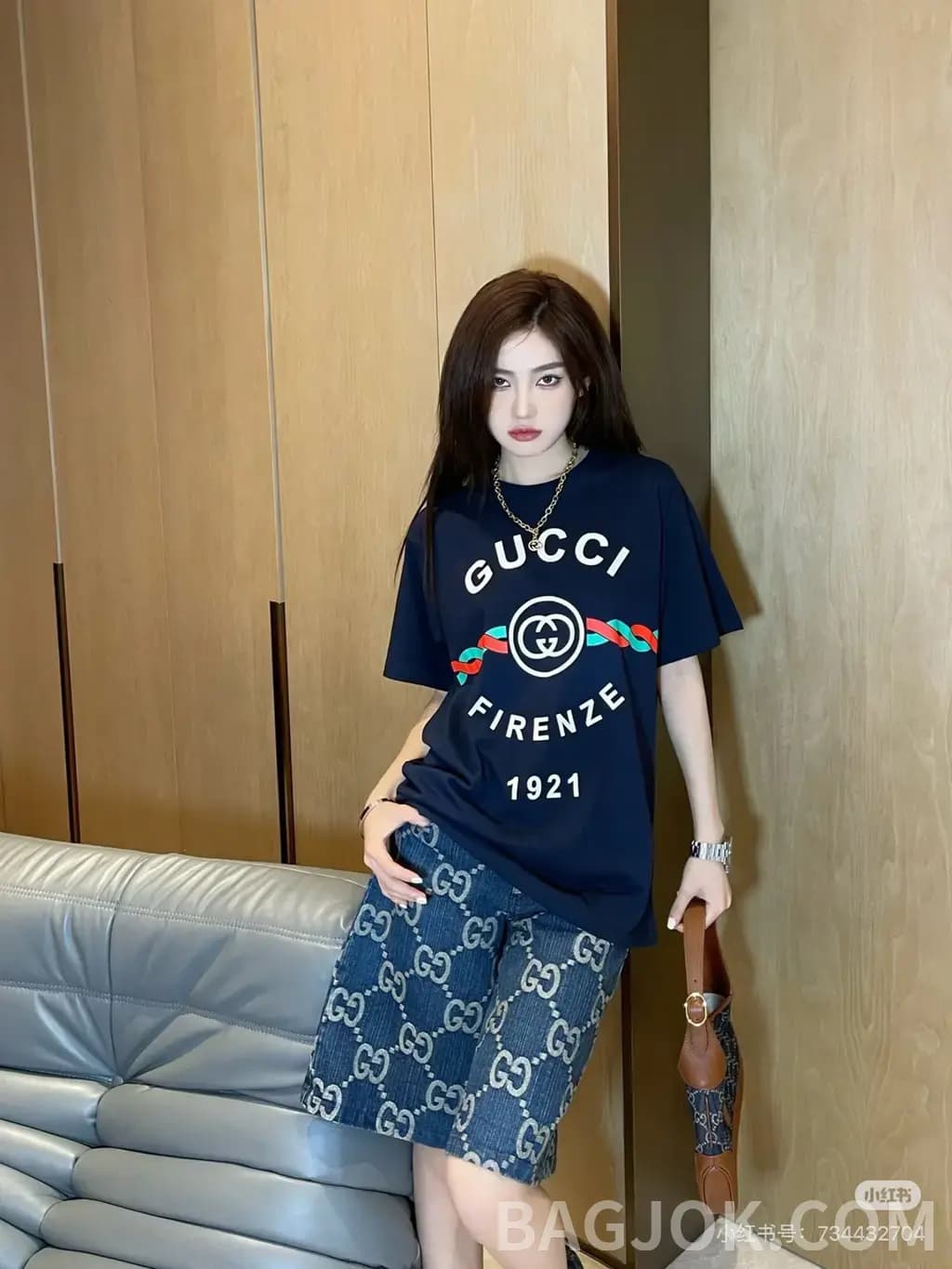 구찌 구찌 올오버 GG 자카드 데님 쇼츠 상세 이미지