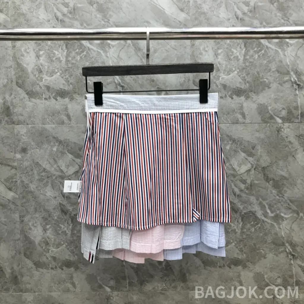 톰브라운 톰브라운 멀티 스트라이프 나이프 플리츠 미니 스커트 상세 이미지