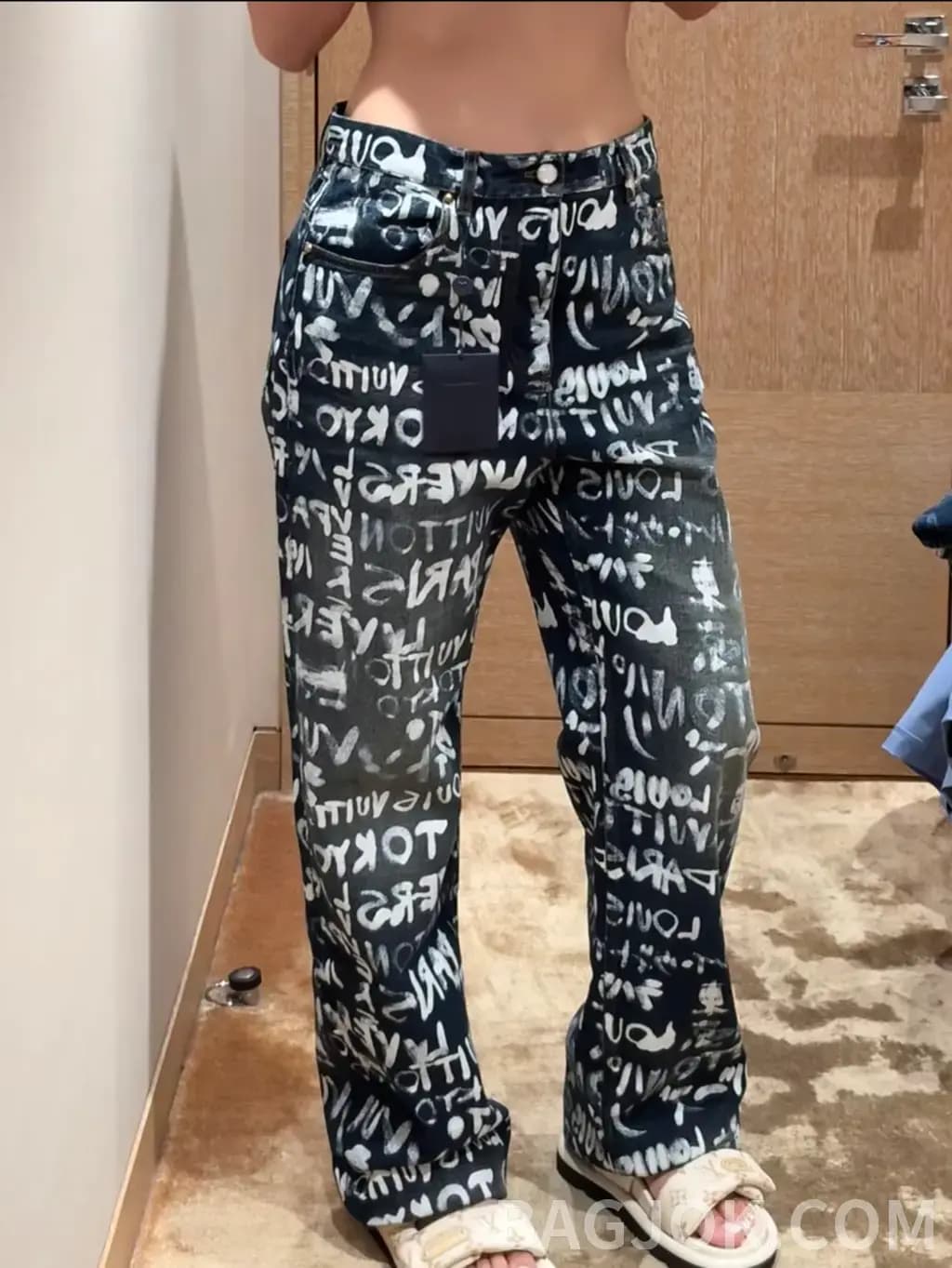 루이비통 루이비통 그래피티 올오버 데님 와이드 팬츠 상세 이미지