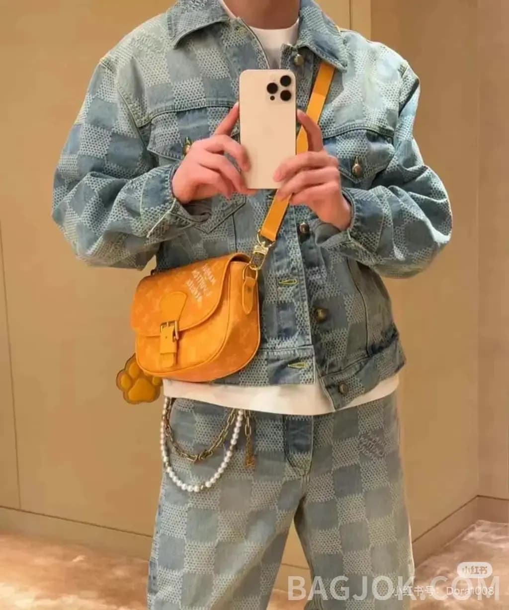 루이비통 루이비통 다미에 올오버 데님 와이드 팬츠 상세 이미지