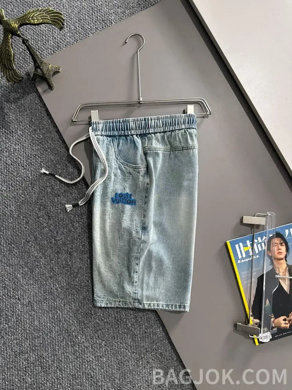 루이비통 루이비통 LV 자수 데님 숏팬츠 상세 이미지