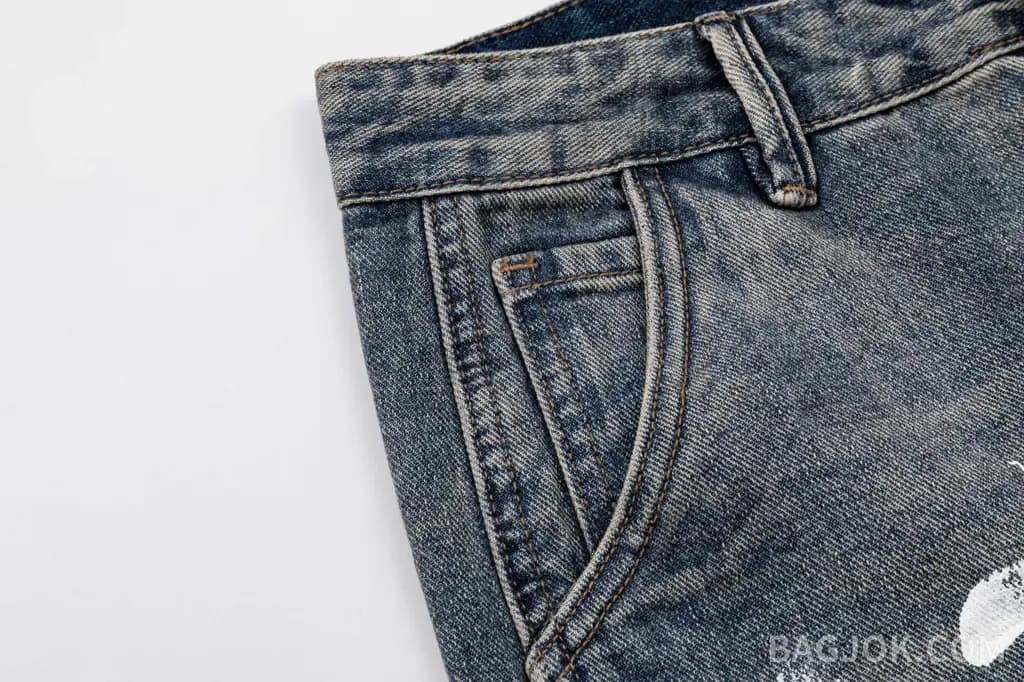 메종 마르지엘라 MAISON MARGIELA 페인트 스플래터 넘버링 데님 쇼츠 상세 이미지