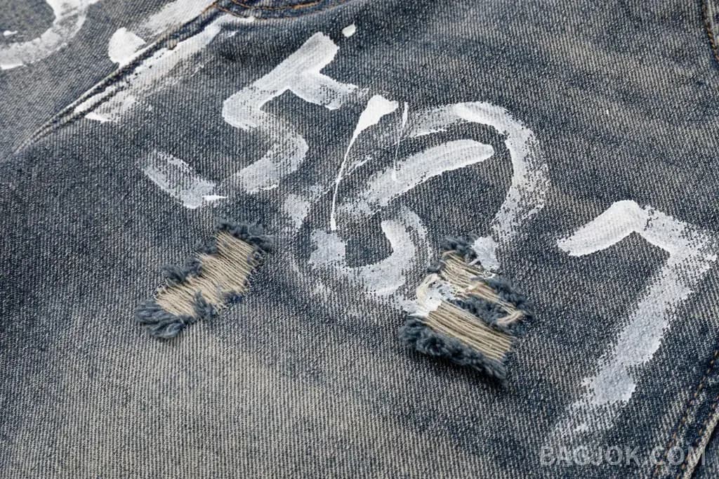 메종 마르지엘라 MAISON MARGIELA 페인트 스플래터 넘버링 데님 쇼츠 상세 이미지