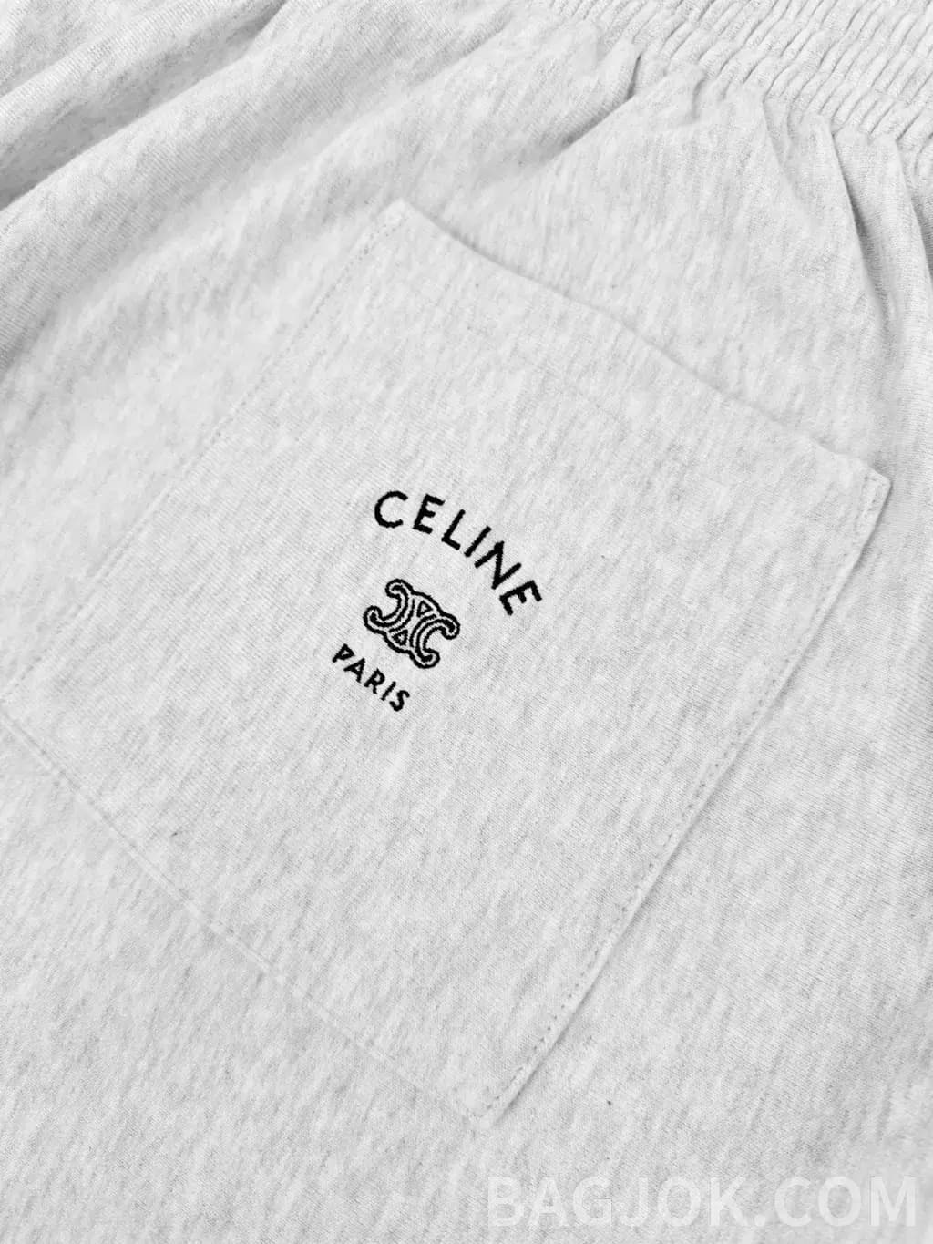 셀린느 CELINE 트리옹프 자수 코튼 반바지 상세 이미지