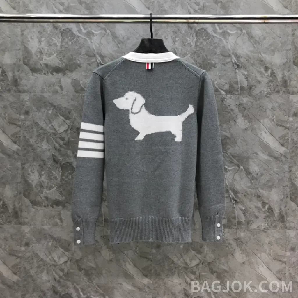 톰브라운 THOM BROWNE 닥스훈트 인타르시아 가디건 상세 이미지