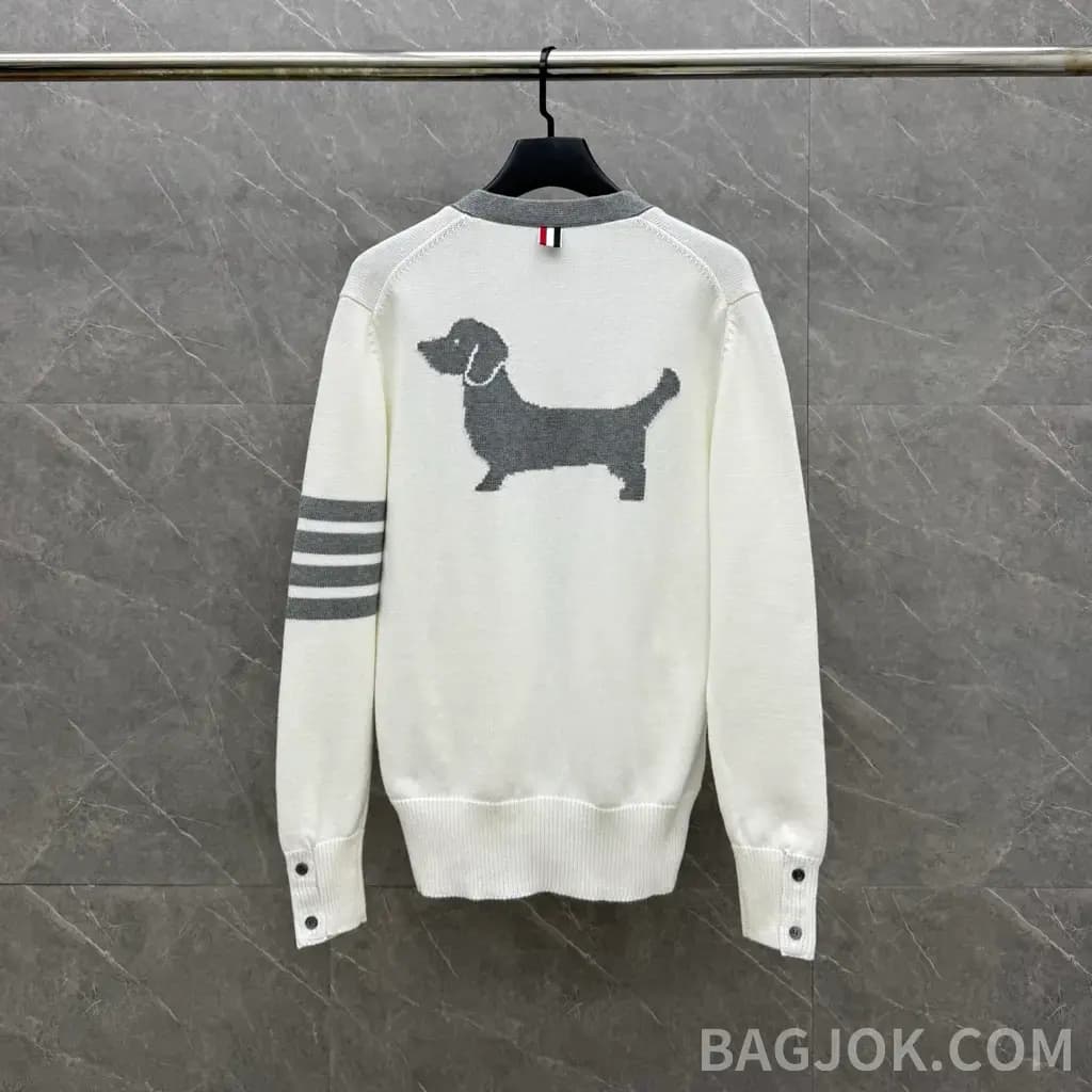톰브라운 THOM BROWNE 닥스훈트 인타르시아 가디건 상세 이미지