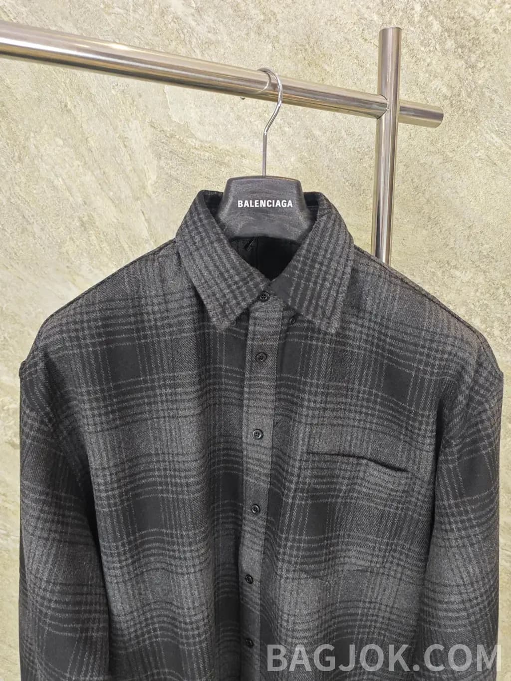 발렌시아가 BALENCIAGA 체크 셔츠 재킷 상세 이미지