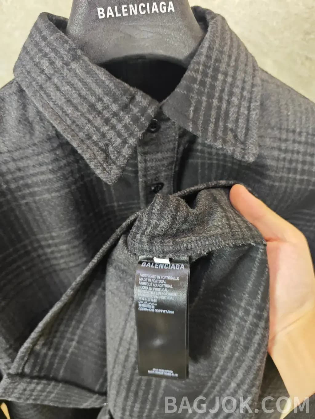 발렌시아가 BALENCIAGA 체크 셔츠 재킷 상세 이미지