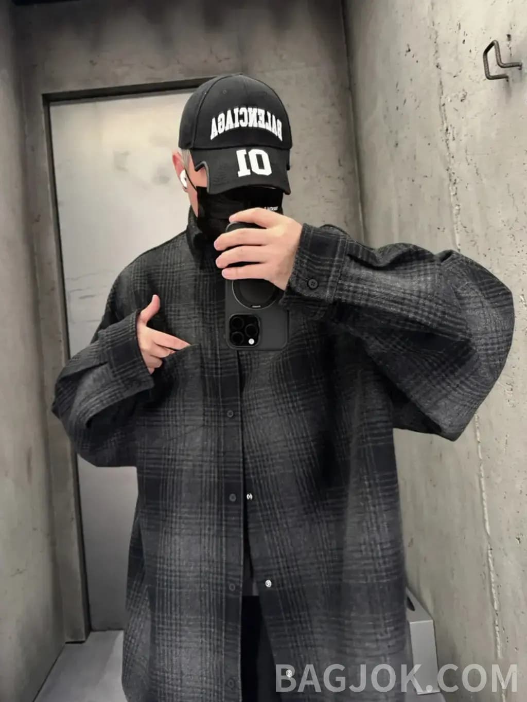발렌시아가 BALENCIAGA 체크 셔츠 재킷 상세 이미지