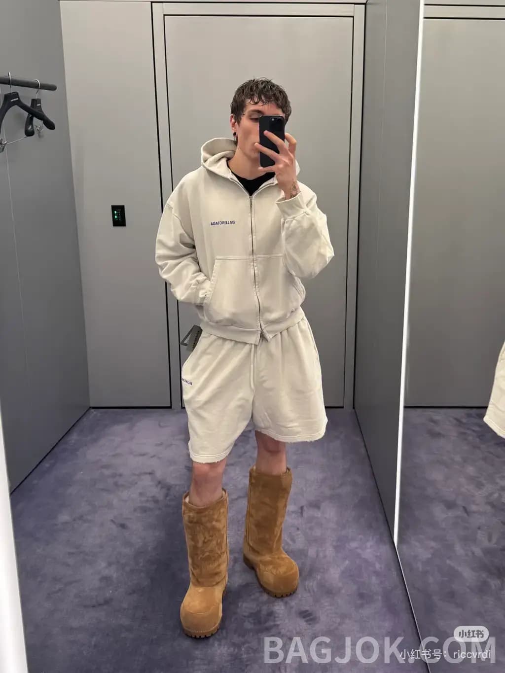 발렌시아가 BALENCIAGA 자수 집업 후드 상세 이미지