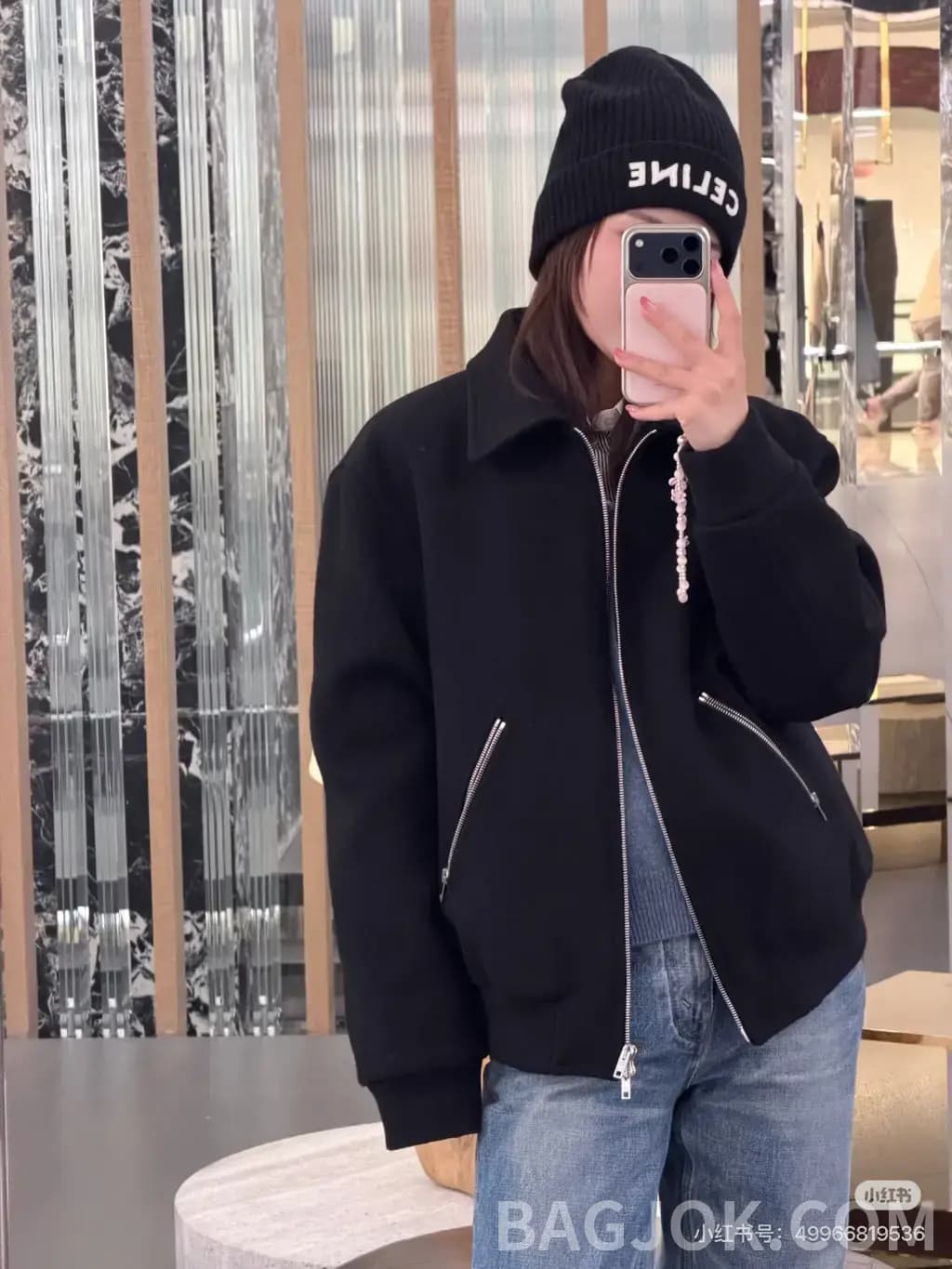 셀린느 CELINE Wool Bomber Jacket 상세 이미지