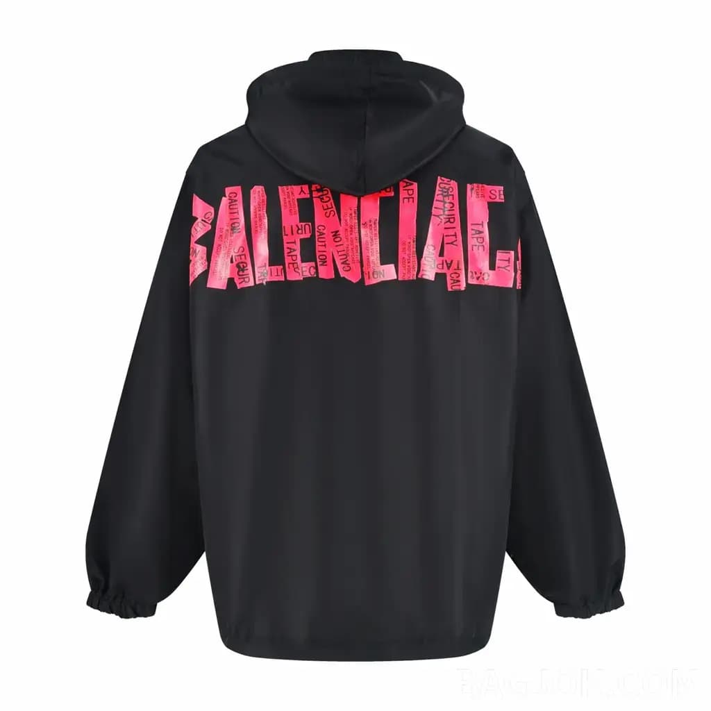 발렌시아가 BALENCIAGA CAUTION TAPE 그래픽 후드 자켓 상세 이미지
