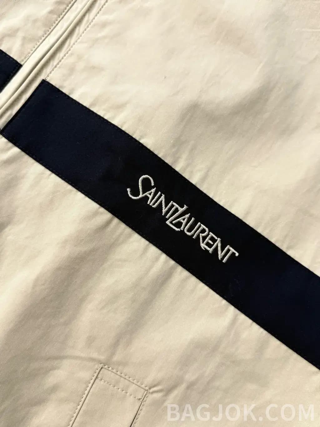 생로랑 SAINT LAURENT 컬러 블록 스트라이프 집업 자켓 상세 이미지