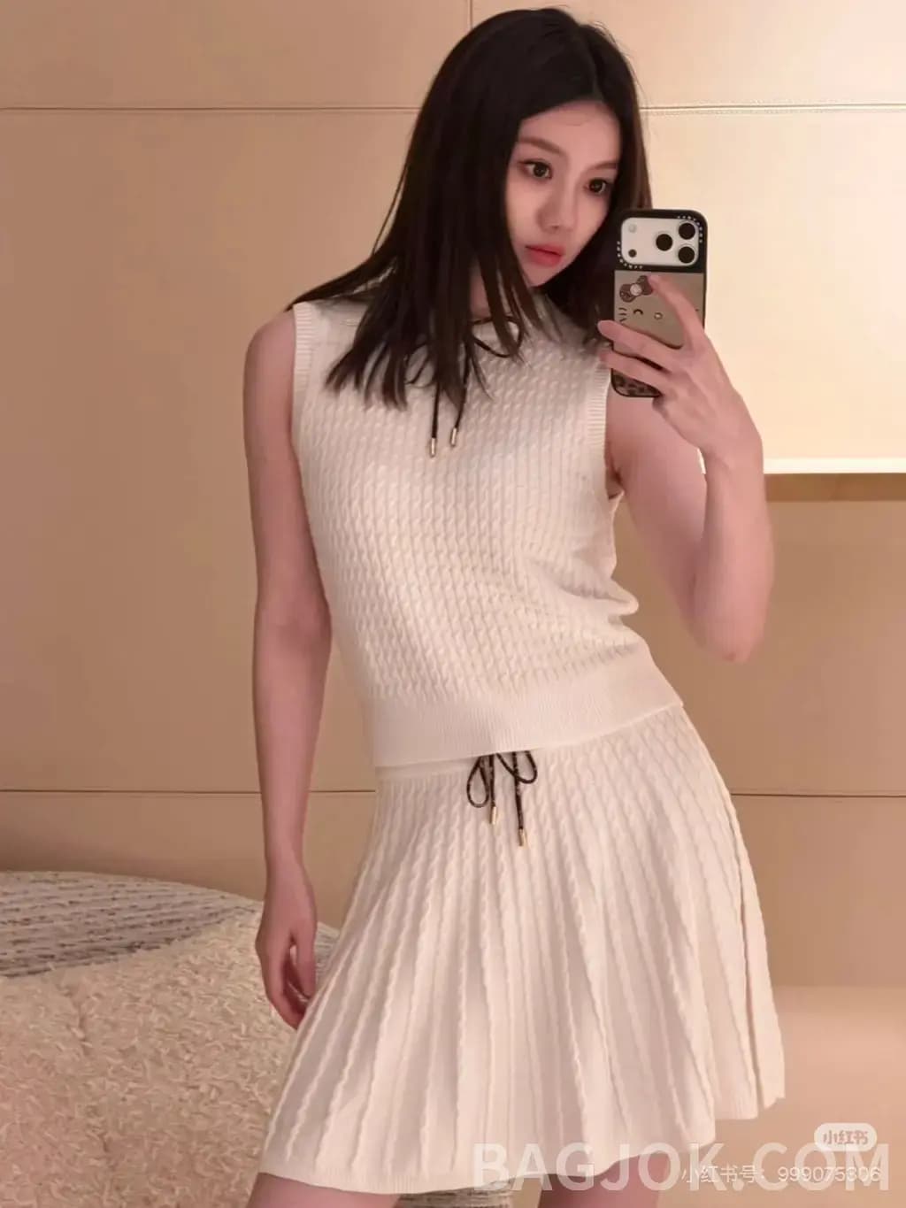 루이비통 LOUIS VUITTON 케이블 니트 리본 플리츠 스커트 상세 이미지