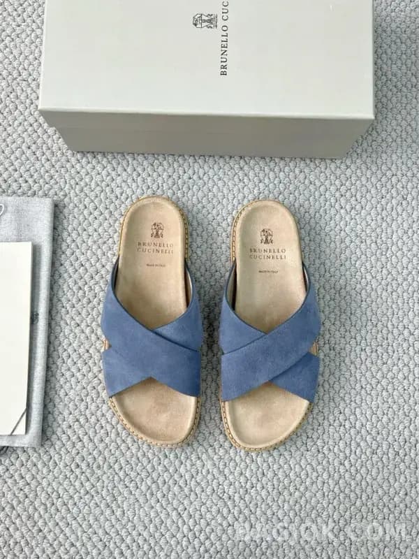 보스넬로쿠치넬리 보스넬로 쿠치넬리 크로스 스트랩 슬라이드 슬리퍼 상세 이미지
