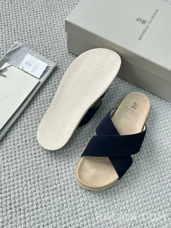 보스넬로쿠치넬리 보스넬로 쿠치넬리 크로스 스트랩 슬라이드 슬리퍼 상세 이미지