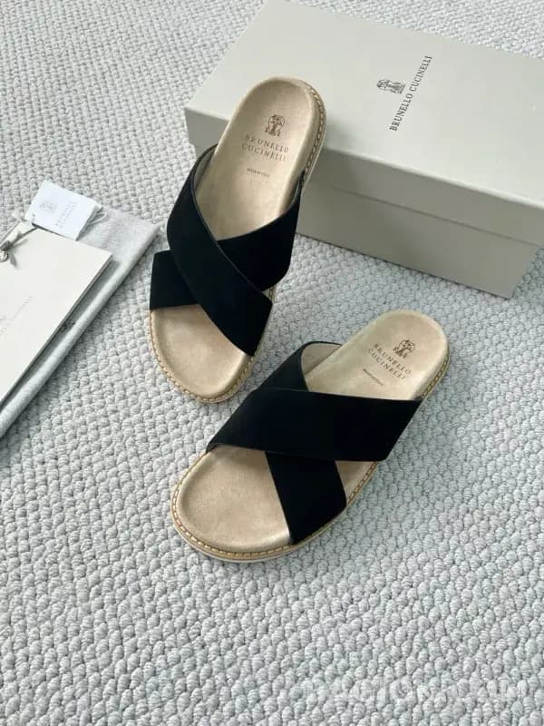 보스넬로쿠치넬리 보스넬로 쿠치넬리 크로스 스트랩 슬라이드 슬리퍼 상세 이미지